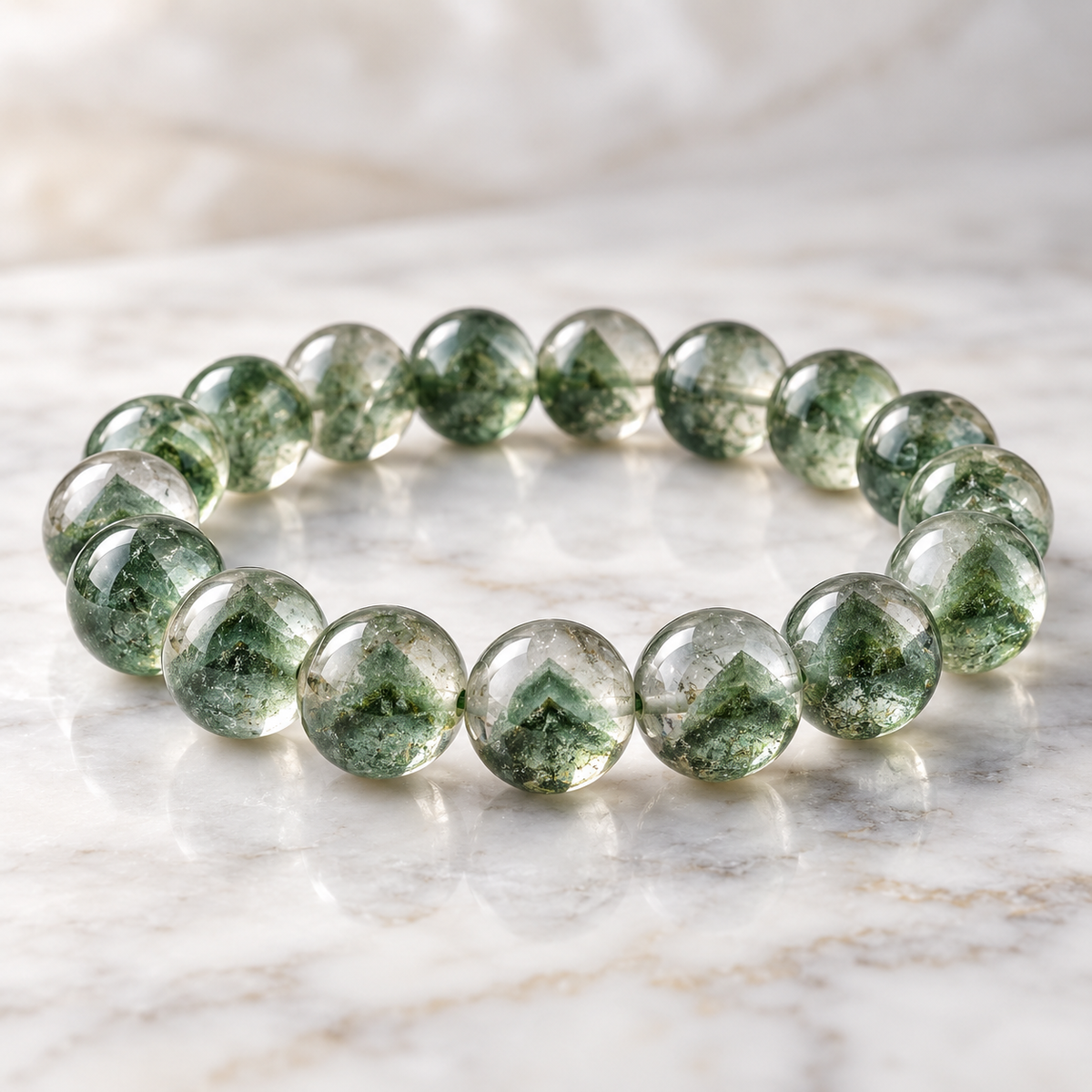 Green phantom crystal bracelet