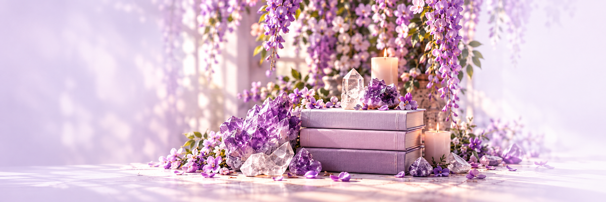 Crystals arranged for everyday care and display